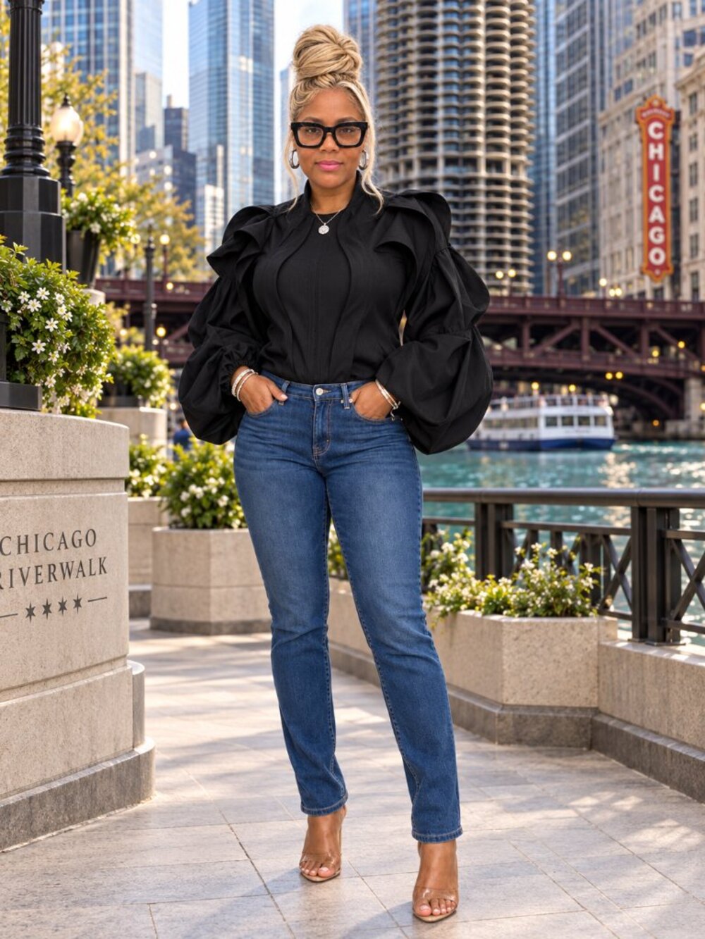 Women’s Ruffle Detail Cropped Jacket Top - Picture 1 of 2